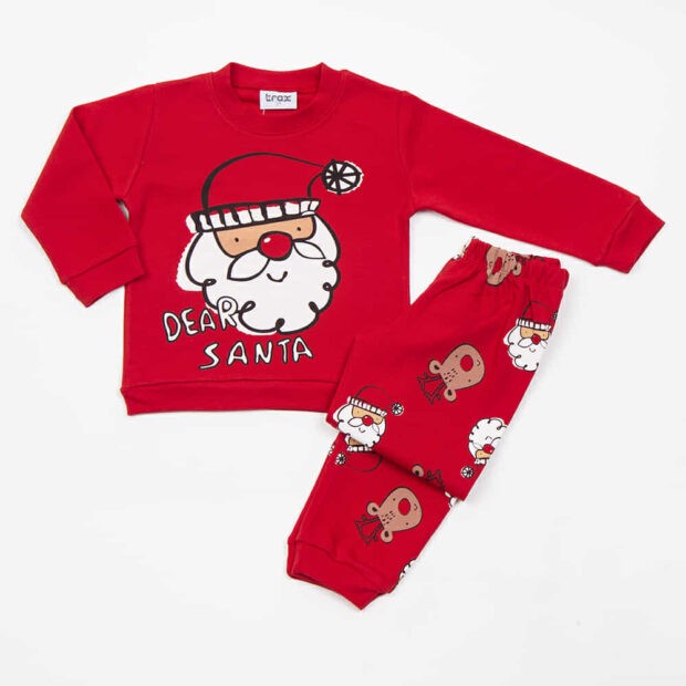 Trax Παιδική Πιτζάμα Χειμωνιάτικη Κόκκινη