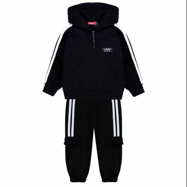 DomerΠαιδικό Σετ Φόρμας ΜΑΥΡΟ 2τμχ