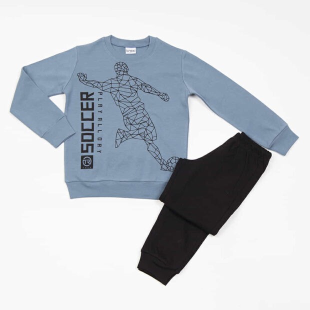 Trax Παιδική Πιτζάμα Χειμωνιάτικη Ιντίγκο