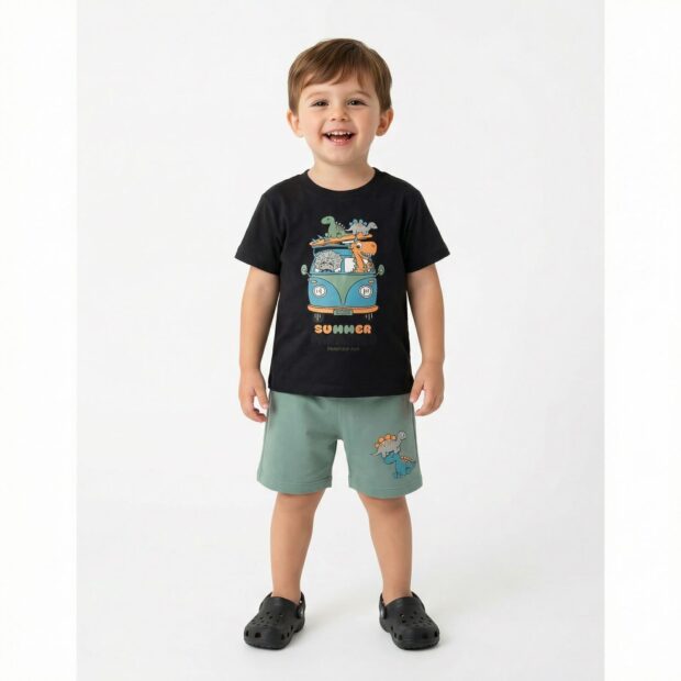 TraxΠαιδικό Σετ με Σορτς Καλοκαιρινό 2τμχ Μεντα