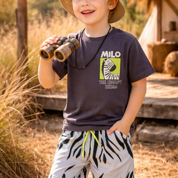 TraxΠαιδικό Σετ με Σορτς Καλοκαιρινό 2τμχ Γκρι