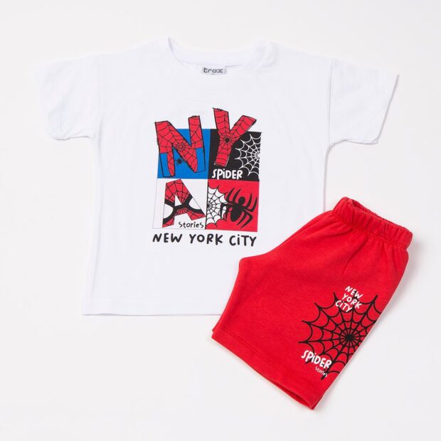 TraxΠαιδικό Σετ με Σορτς Καλοκαιρινό 2τμχ Άσπρο