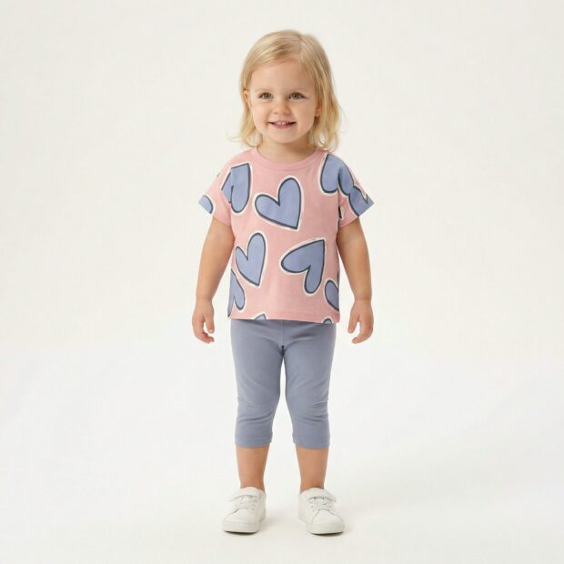 TraxΠαιδικό Σετ με Κολάν Καλοκαιρινό 2τμχ Ροζ