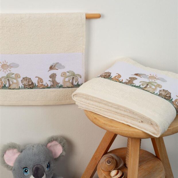 Πετσέτα Σετ 2 τεμ Με Ψηφιακή Εκτύπωση bebe Jungle 351 30X50,70X140 Ecru 100% Cotton