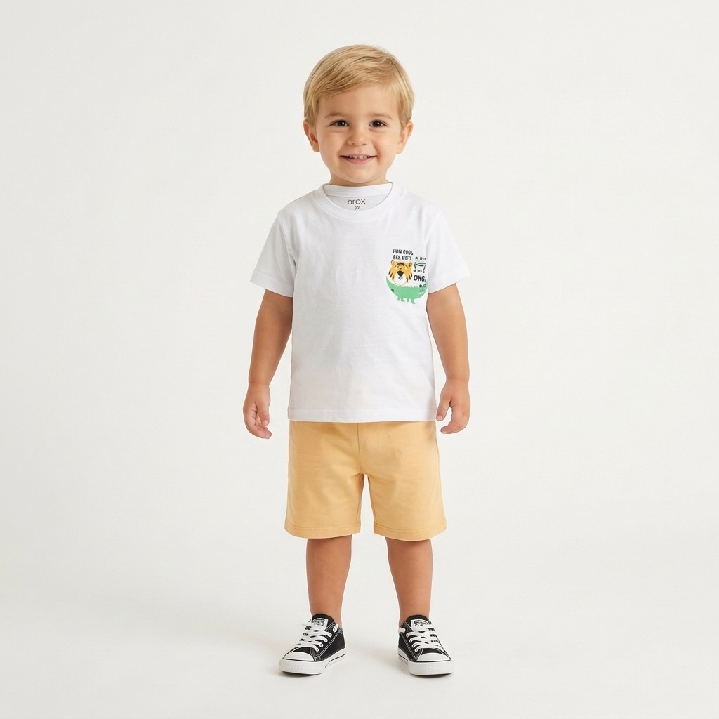 Trax Παιδικό Σετ με Σορτς Καλοκαιρινό 2τμχ Λευκό